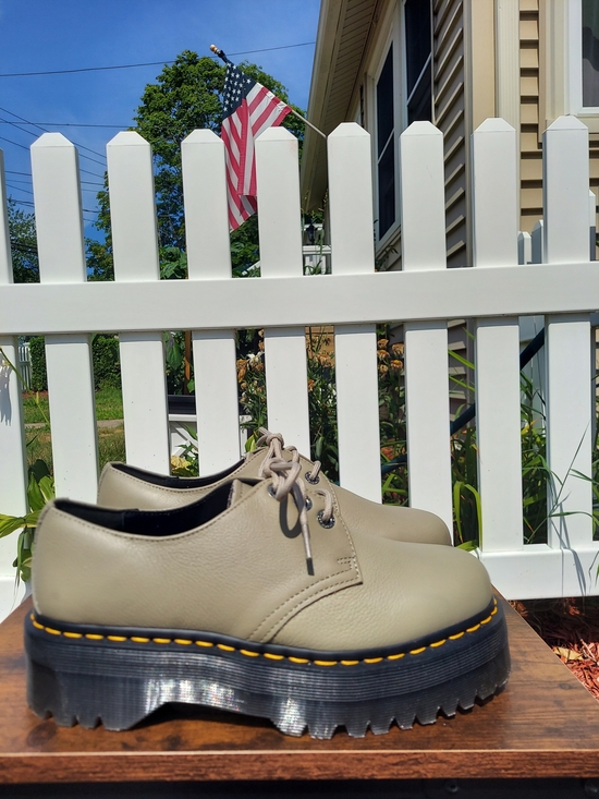 Dr. Martens Shoes - Dr. Martens 1461 Quad II Pisa Leather Tan Platform Oxford Women Size 9M Docs DM